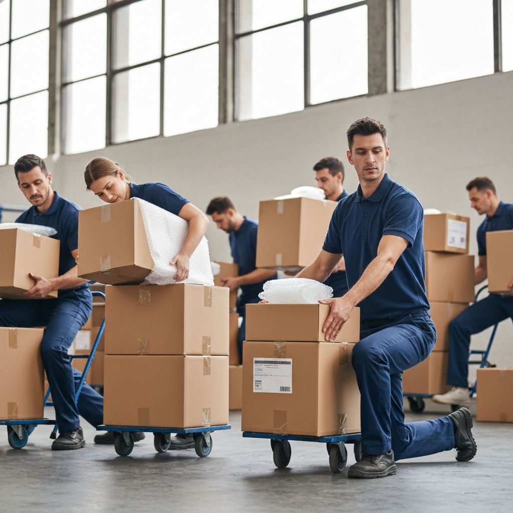 전문 포장 작업 모습